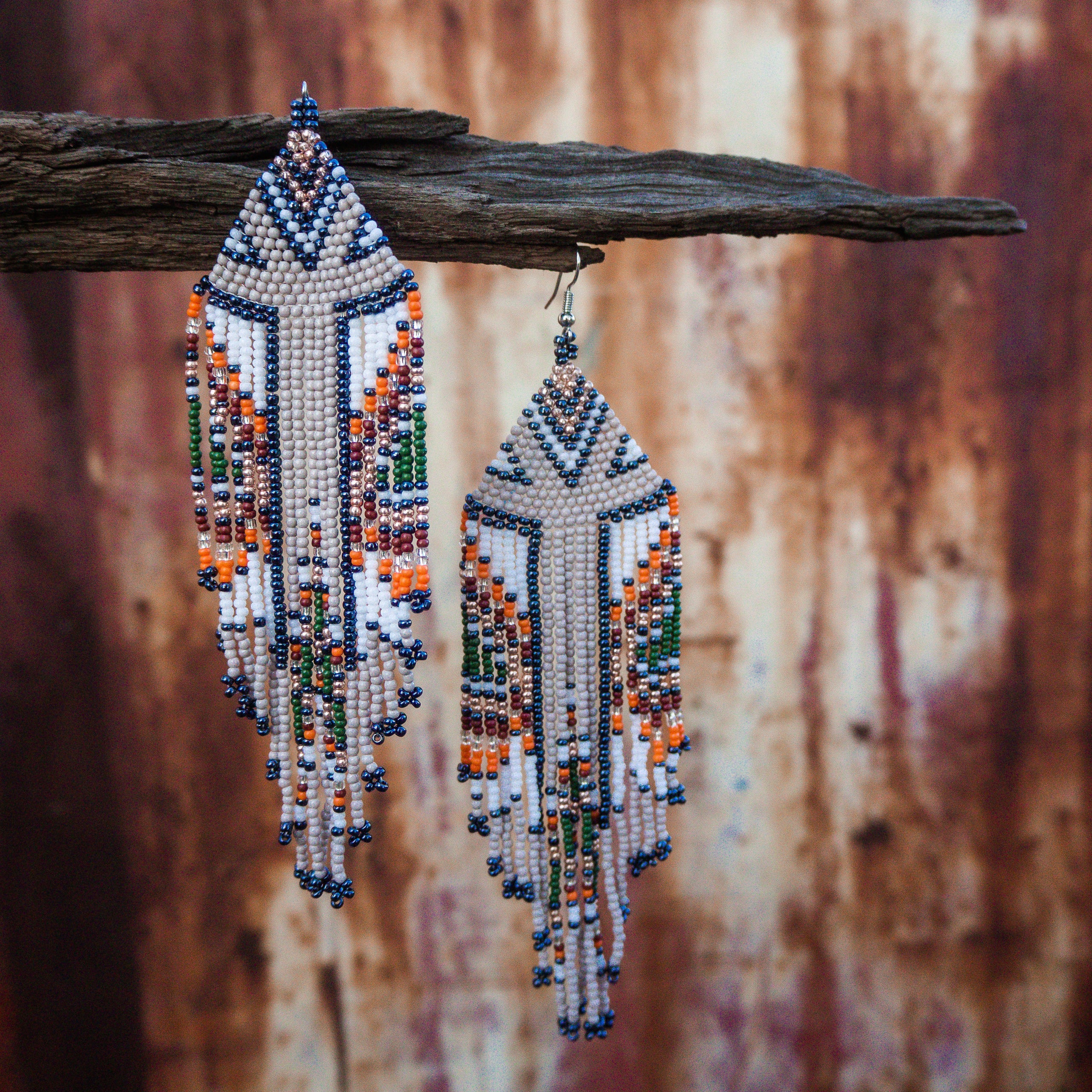 Red beaded earrings top